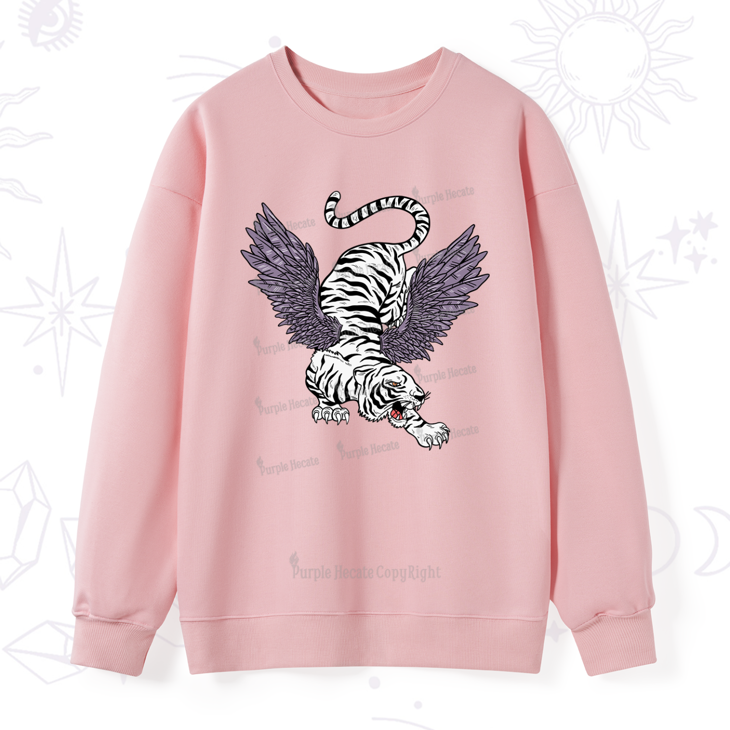 Purplehecate Tiger With Wings Sweatshirt