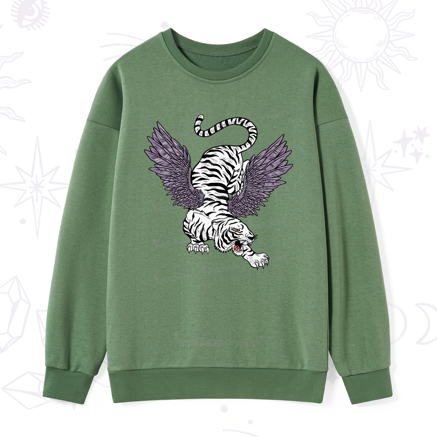 Purplehecate Tiger With Wings Sweatshirt