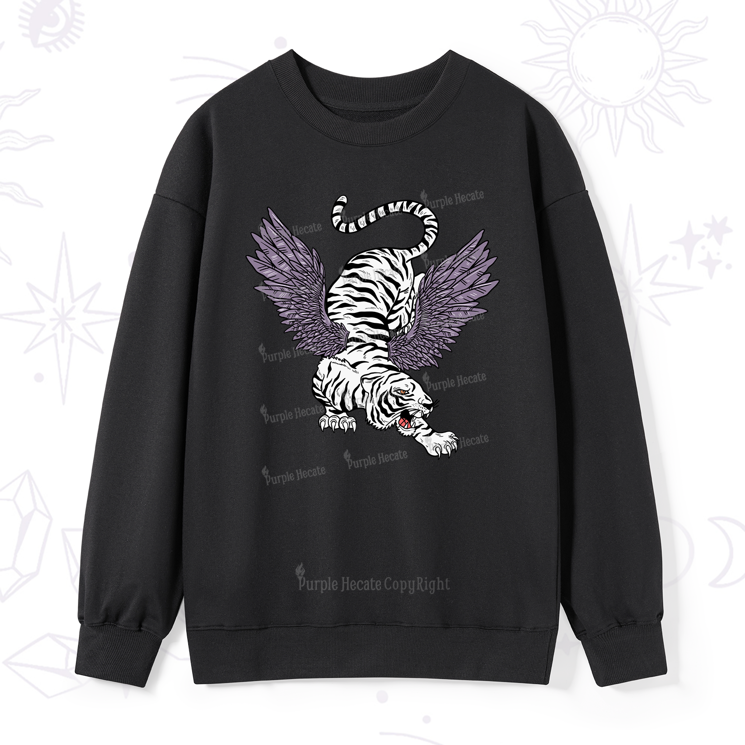 Purplehecate Tiger With Wings Sweatshirt
