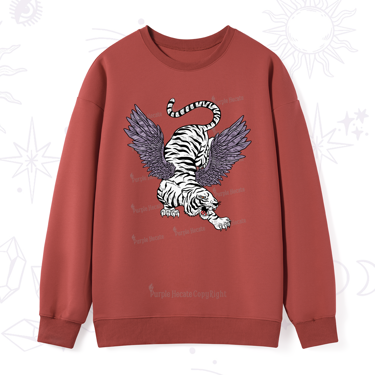 Purplehecate Tiger With Wings Sweatshirt