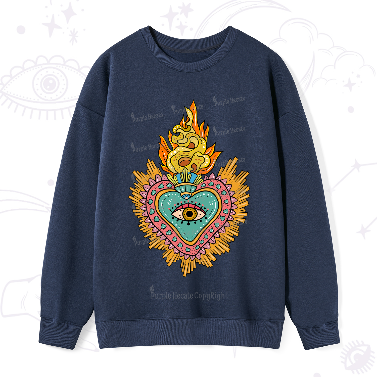 Purplehecate Rainbow Sacred Heart Sweatshirt