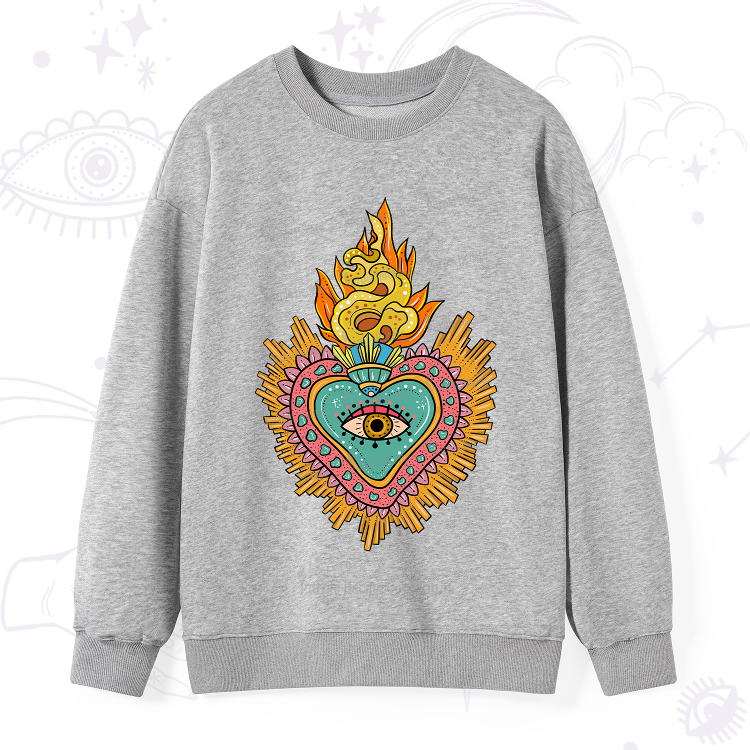 Purplehecate Rainbow Sacred Heart Sweatshirt
