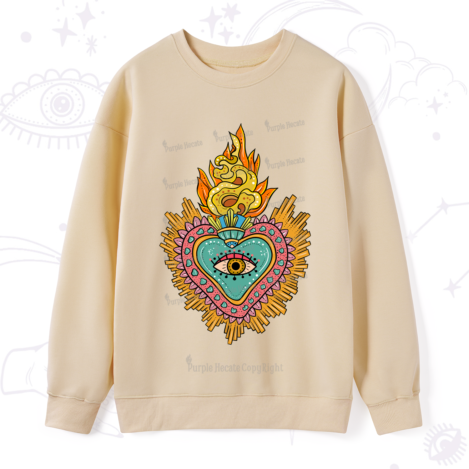 Purplehecate Rainbow Sacred Heart Sweatshirt