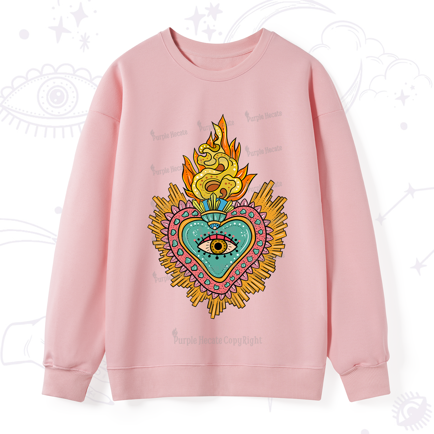 Purplehecate Rainbow Sacred Heart Sweatshirt