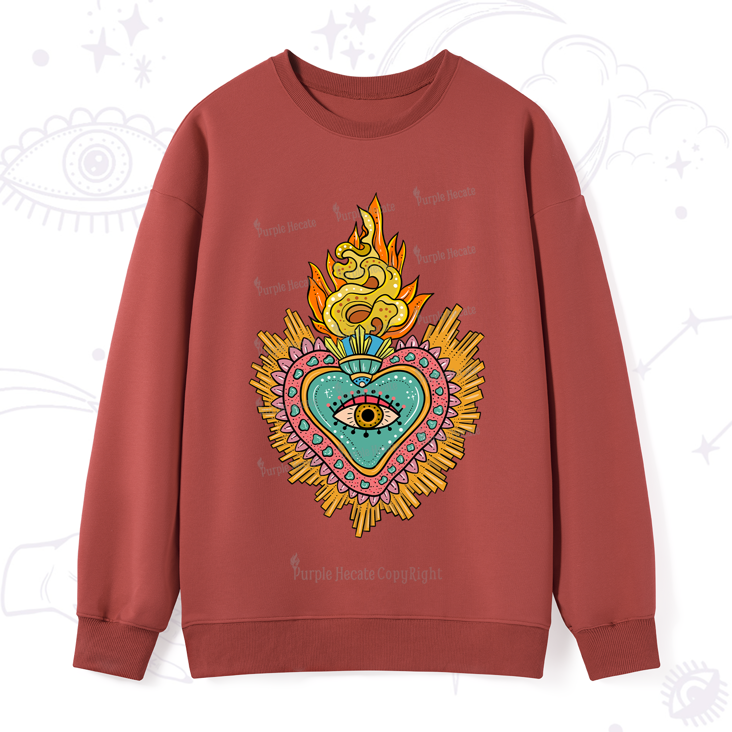 Purplehecate Rainbow Sacred Heart Sweatshirt