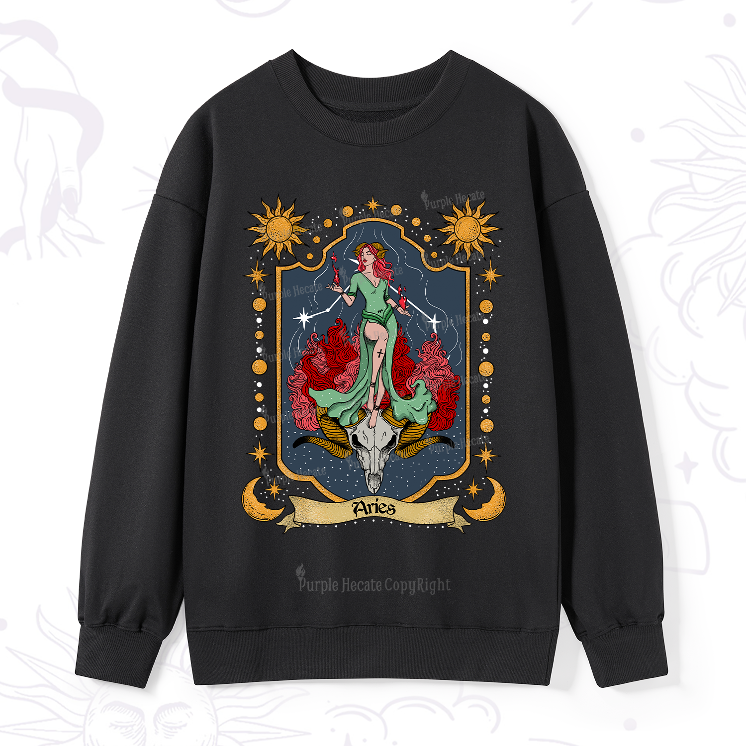 Purplehecate Aries Zodiac Sweatshirt