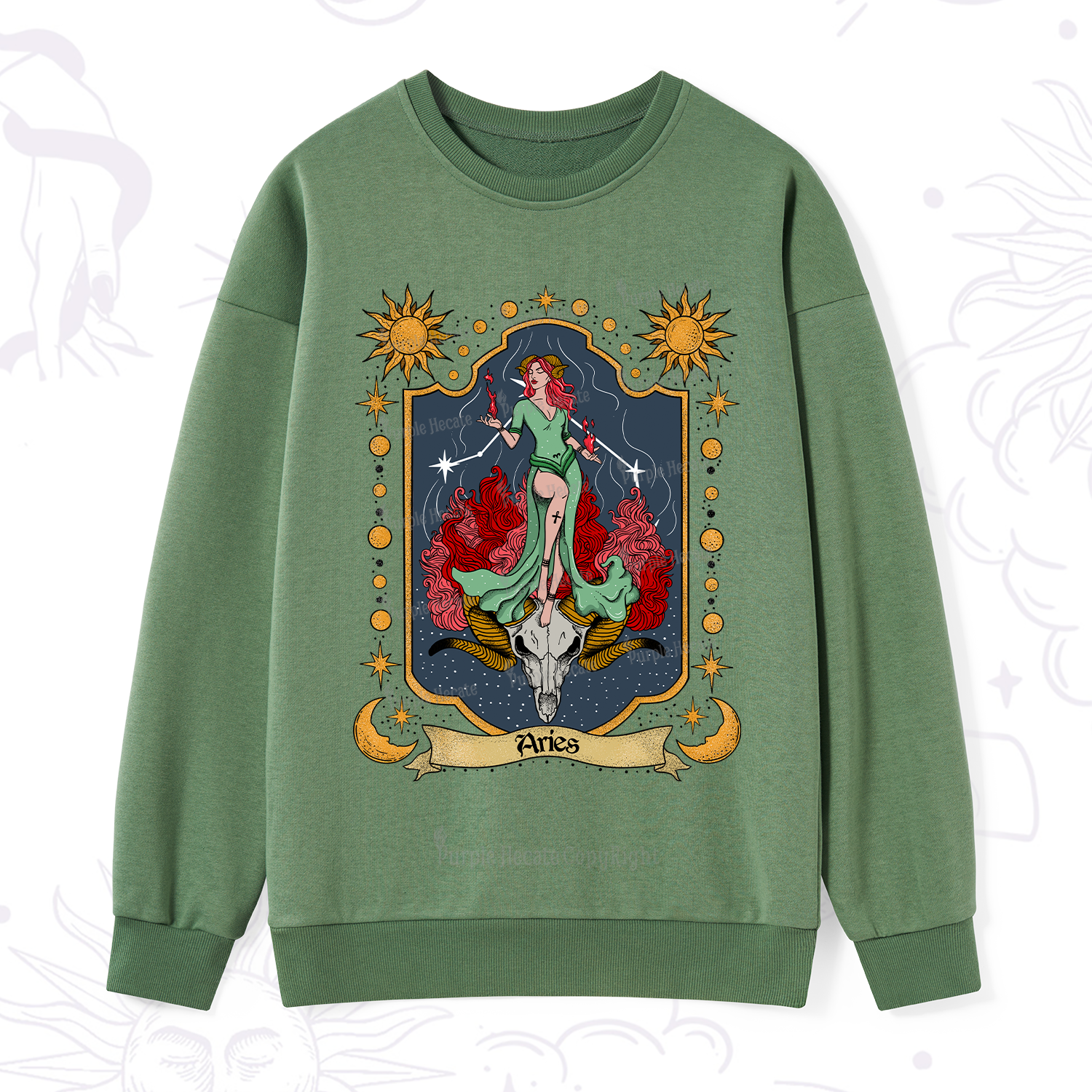 Purplehecate Aries Zodiac Sweatshirt