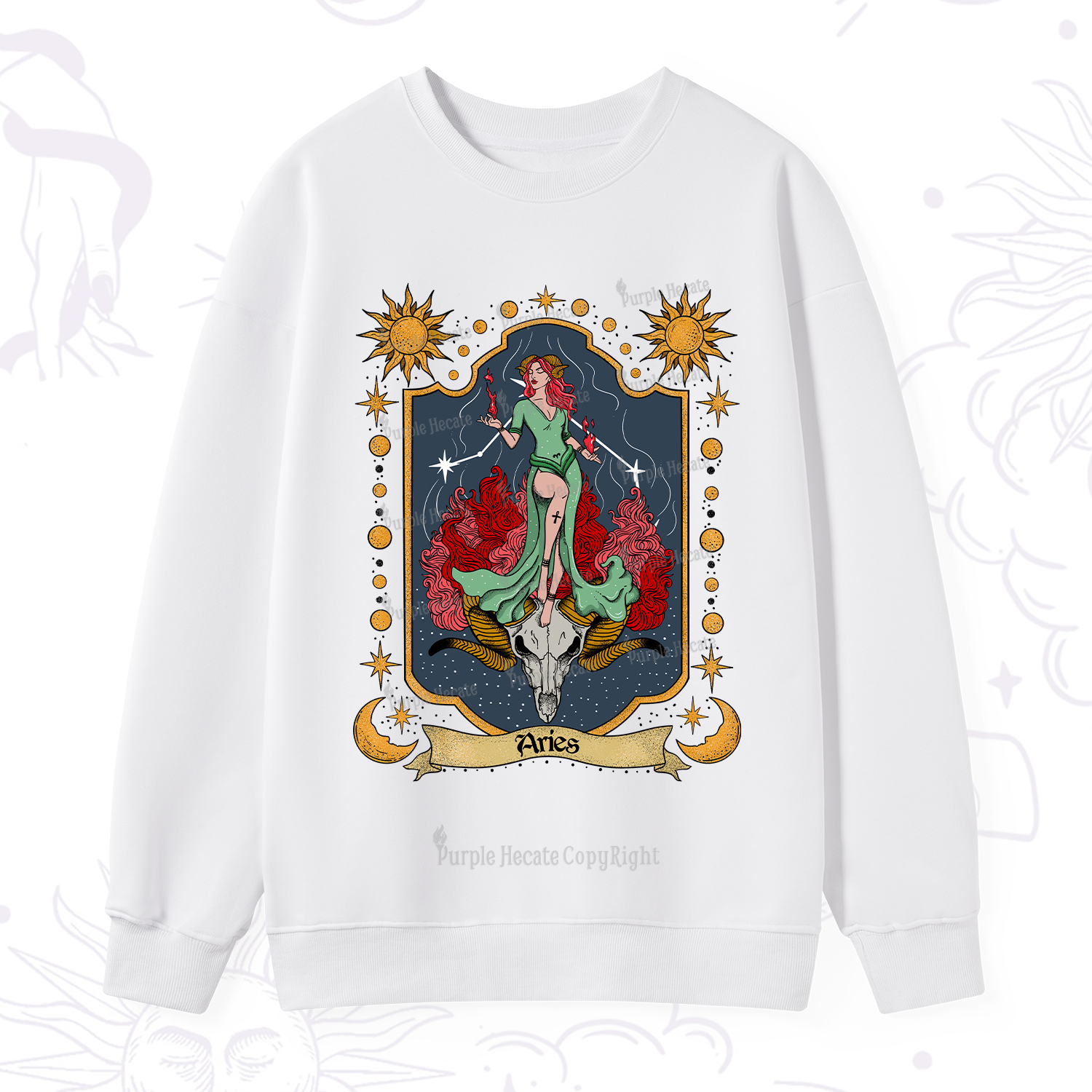 Purplehecate Aries Zodiac Sweatshirt