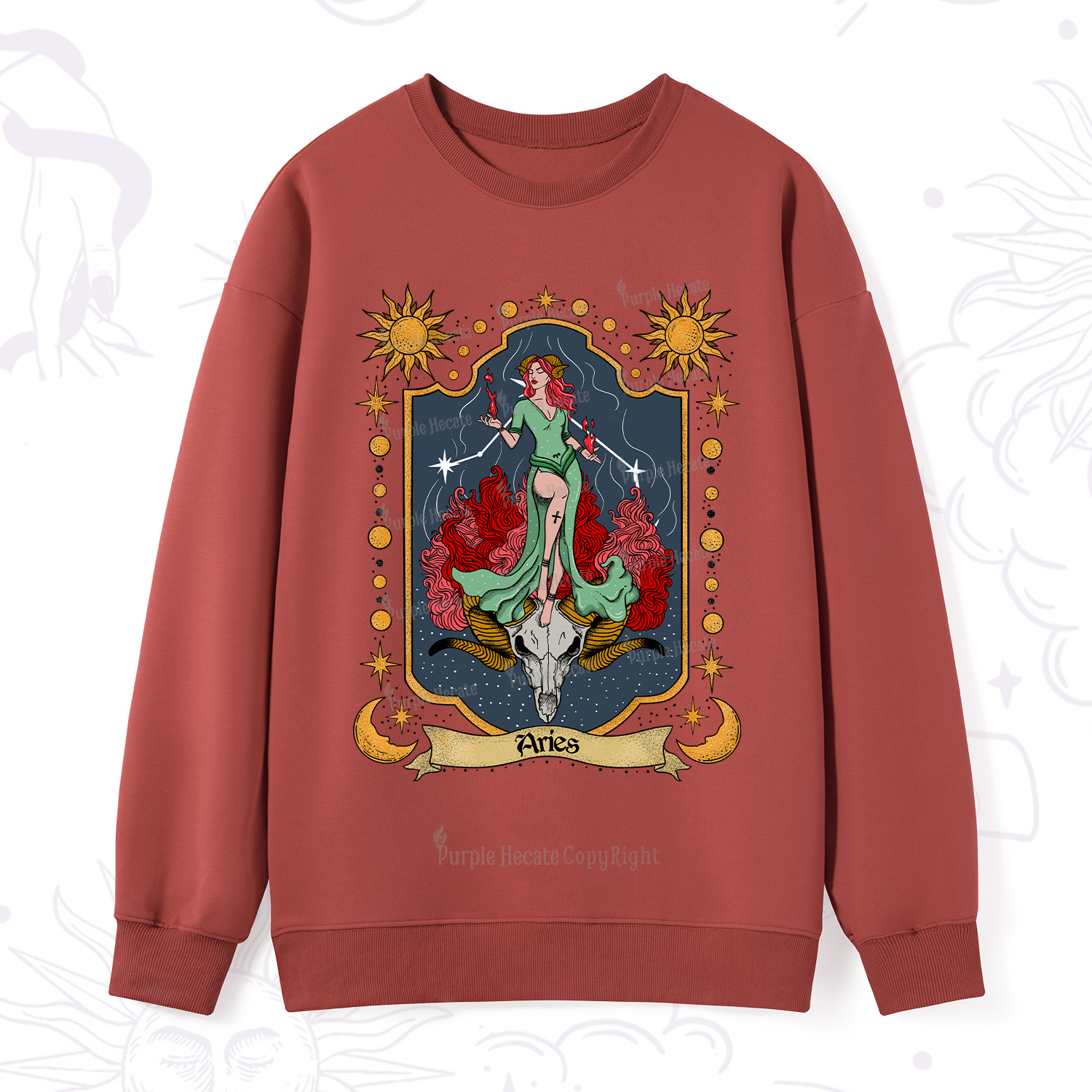 Purplehecate Aries Zodiac Sweatshirt