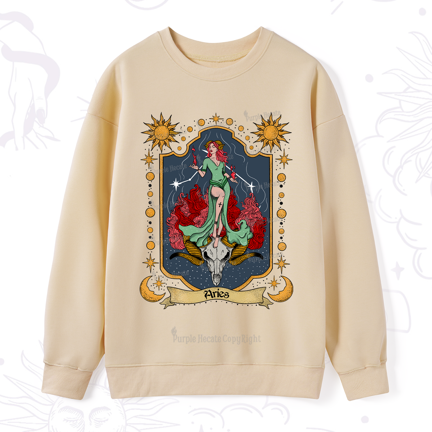 Purplehecate Aries Zodiac Sweatshirt