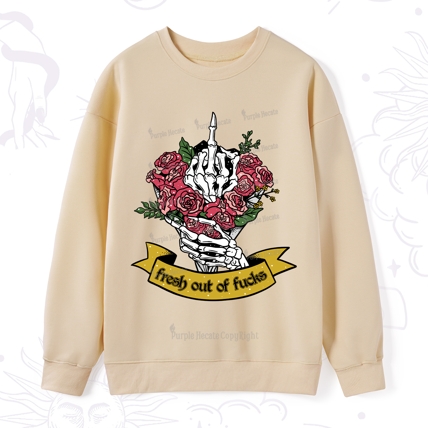 Purplehecate Fresh Out Of Fucks Sweatshirt