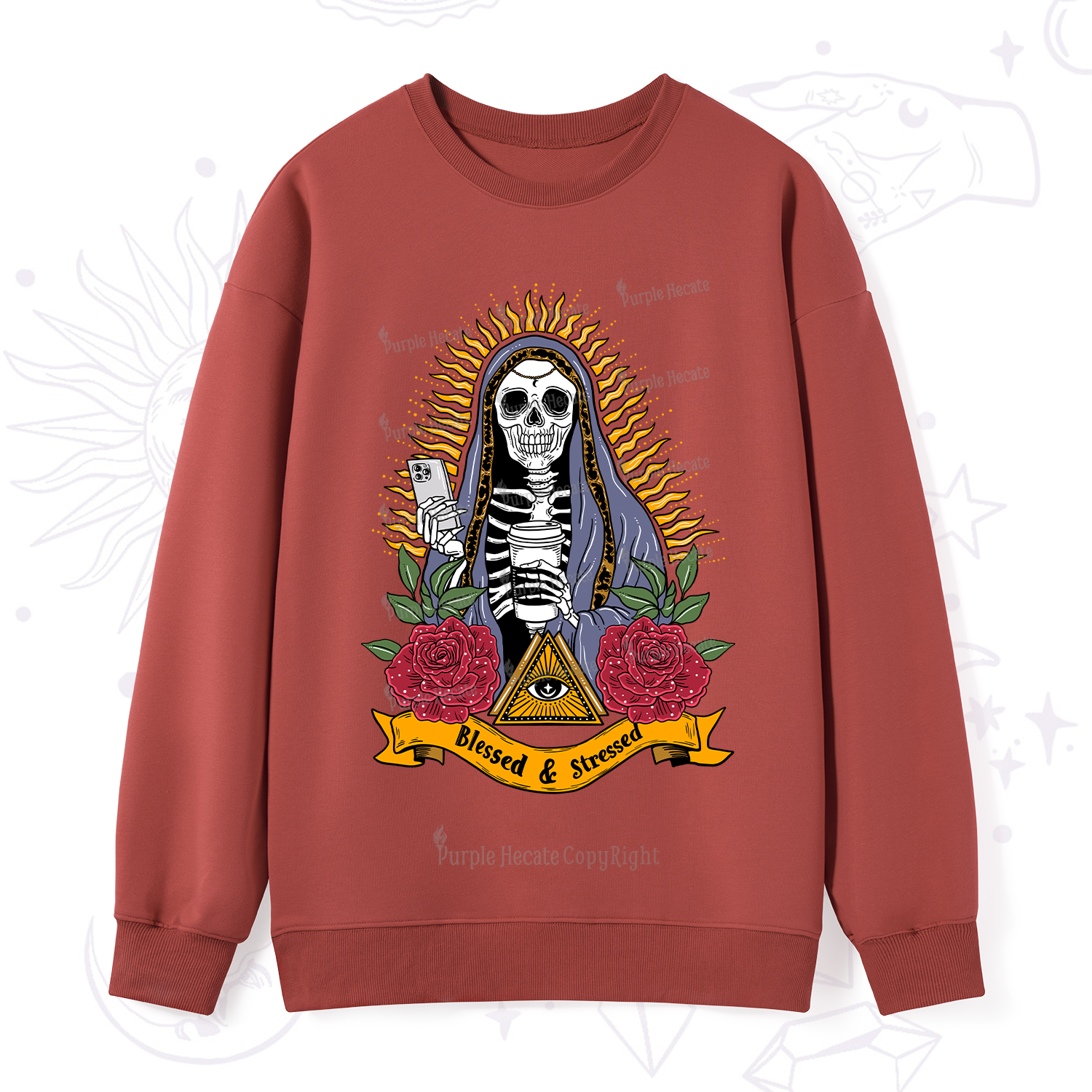 Purplehecate Blessed And Stressed Sweatshirt