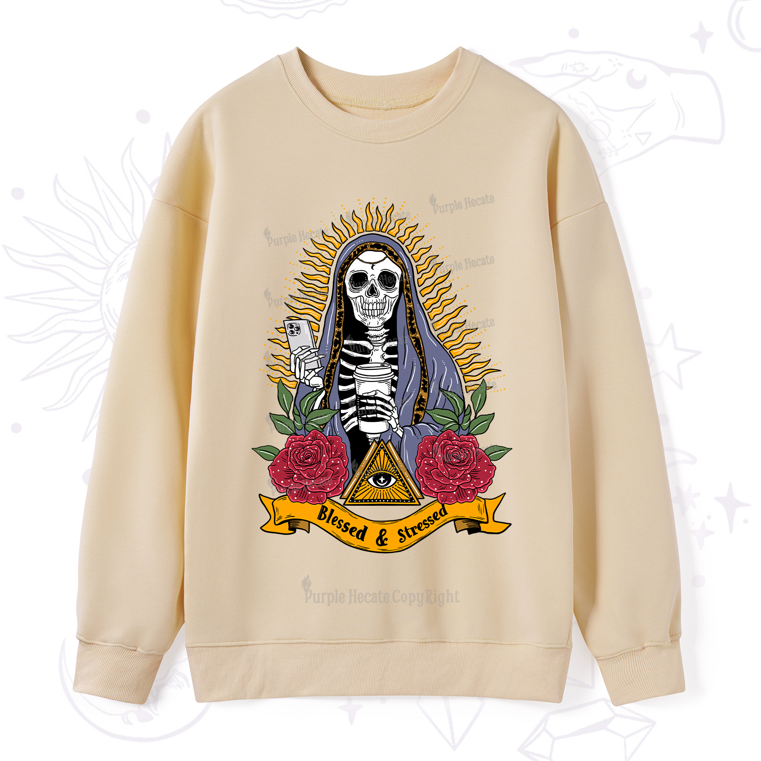Purplehecate Blessed And Stressed Sweatshirt