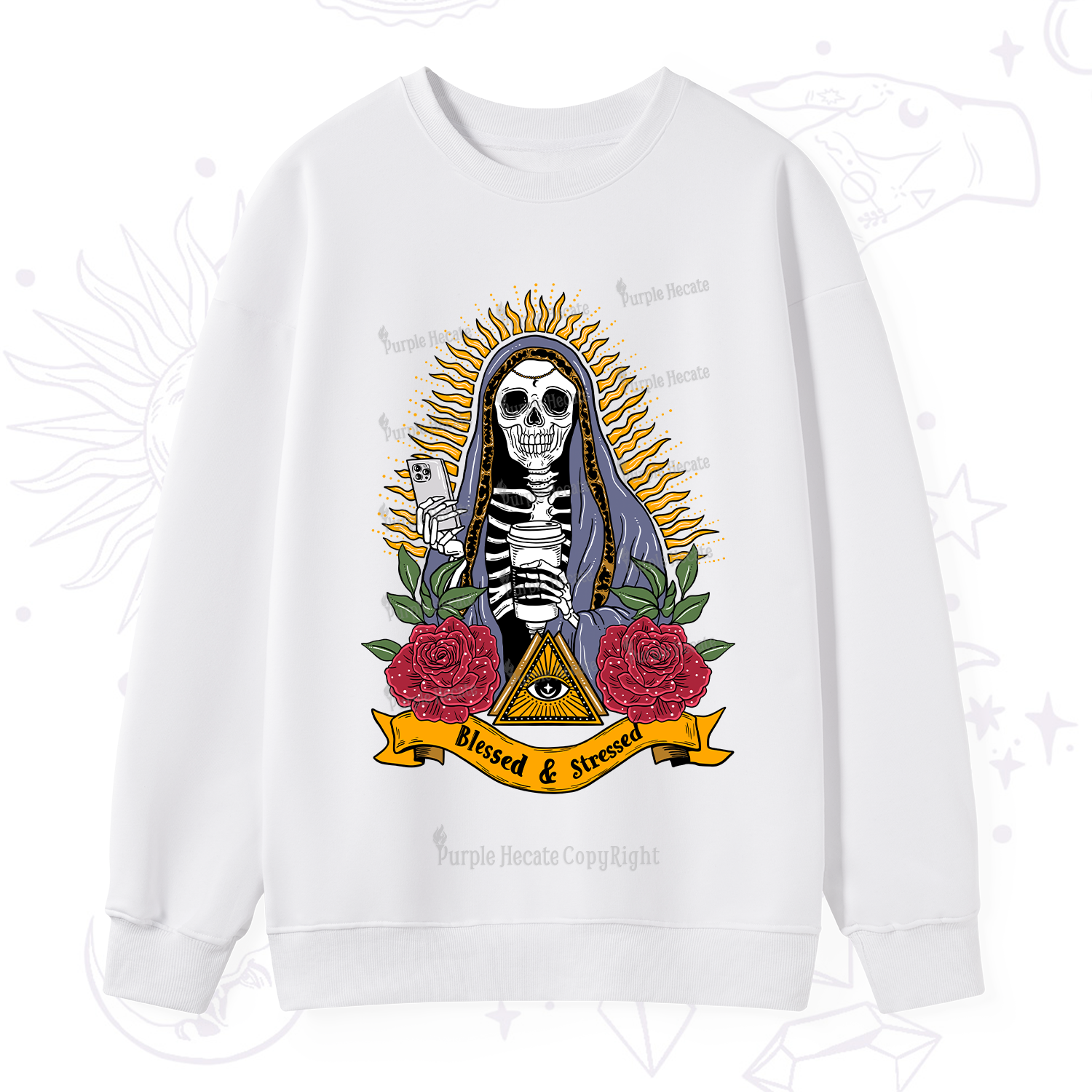 Purplehecate Blessed And Stressed Sweatshirt