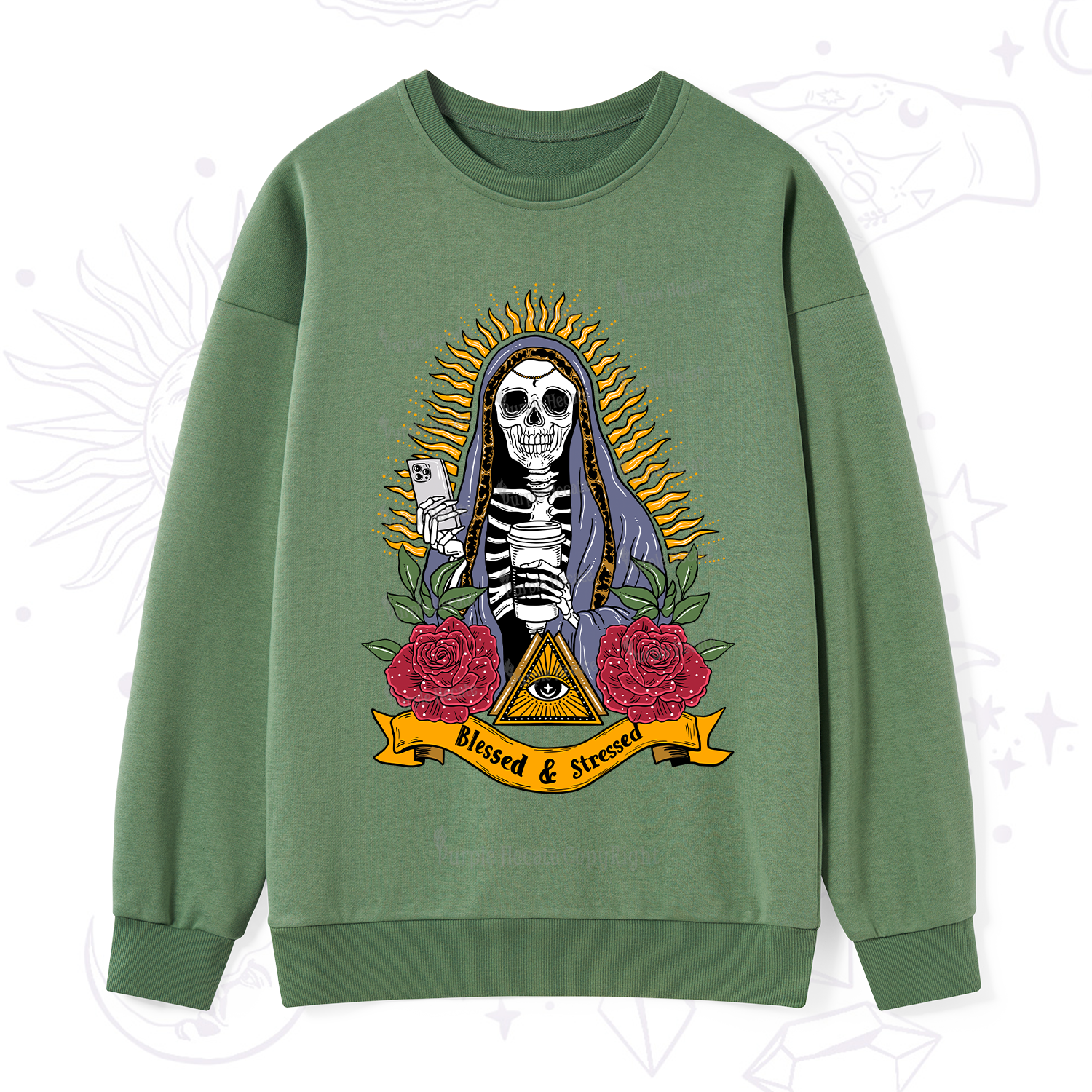 Purplehecate Blessed And Stressed Sweatshirt