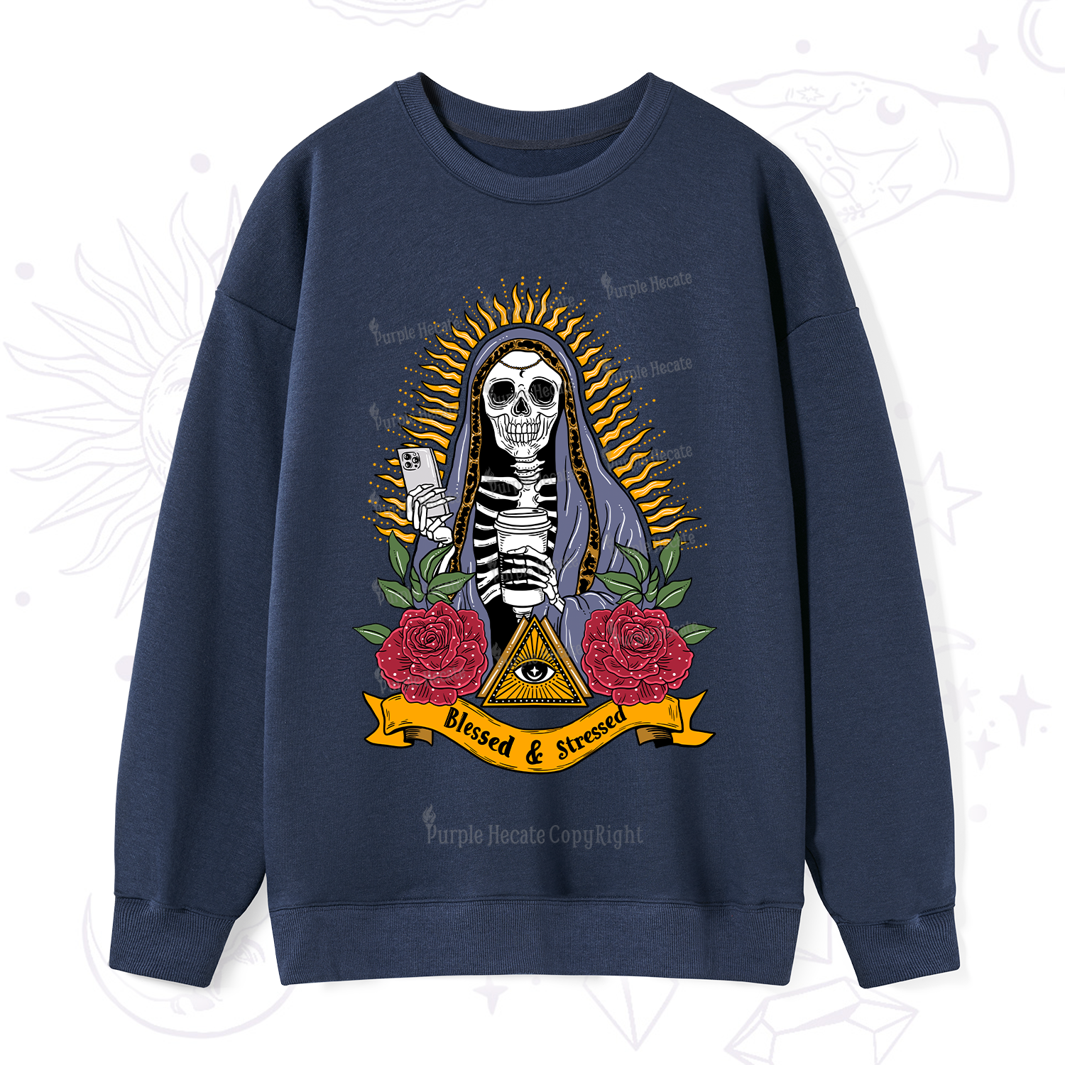 Purplehecate Blessed And Stressed Sweatshirt