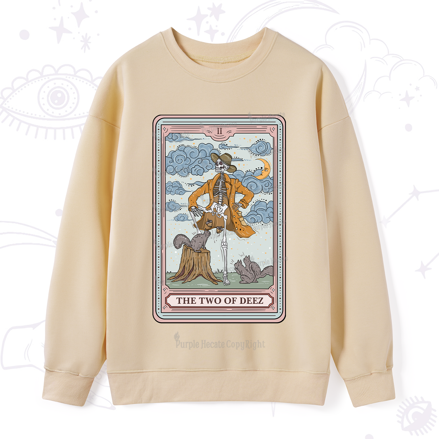 Purplehecate The Two Of Deez Tarot Sweatshirt