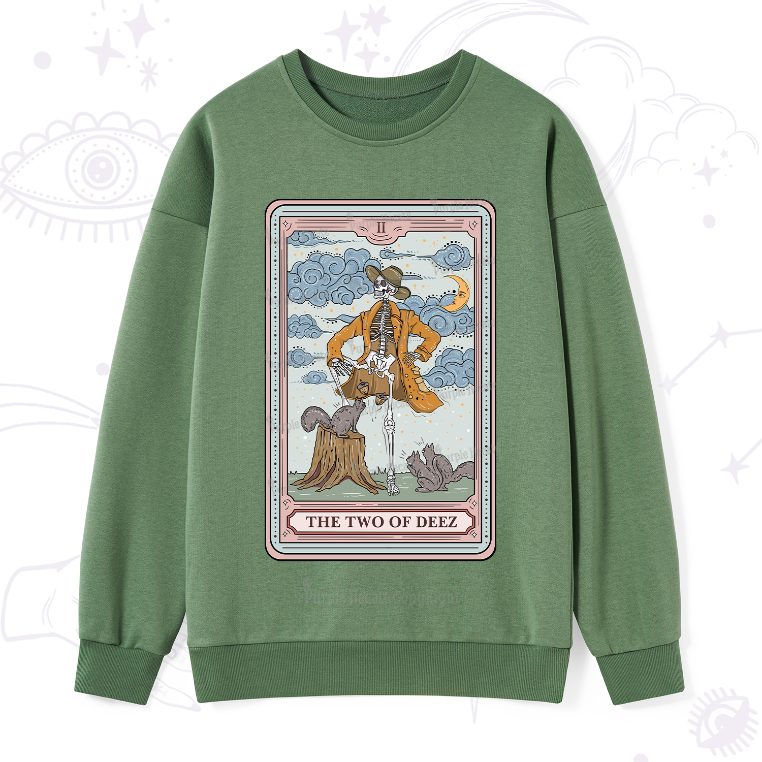 Purplehecate The Two Of Deez Tarot Sweatshirt