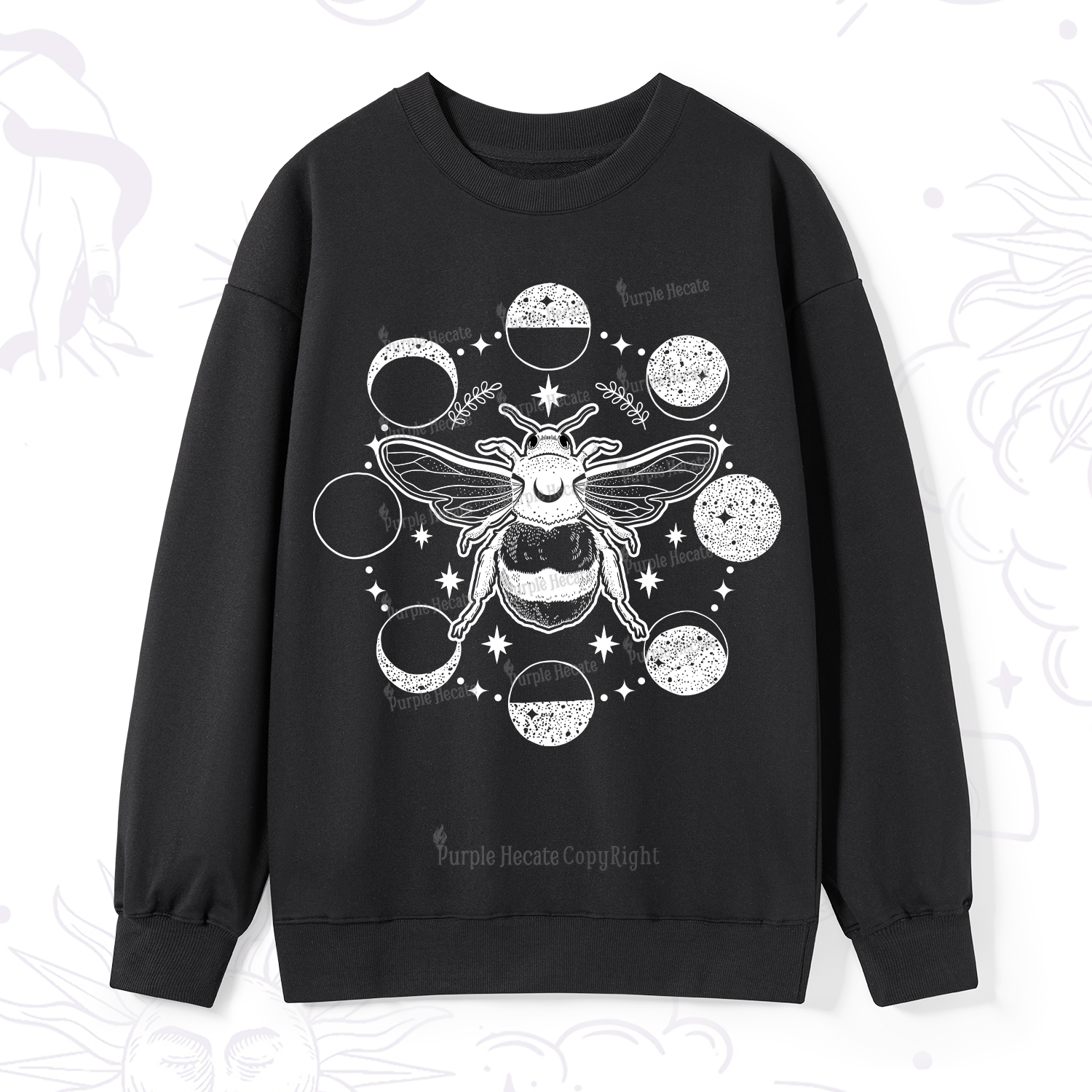 Purplehecate Moon Bee Sweatshirt