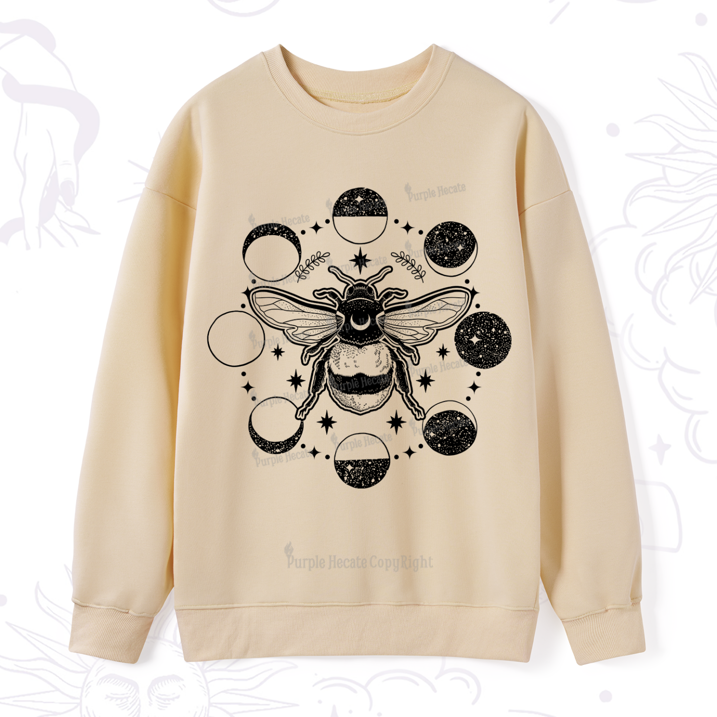 Purplehecate Moon Bee Sweatshirt