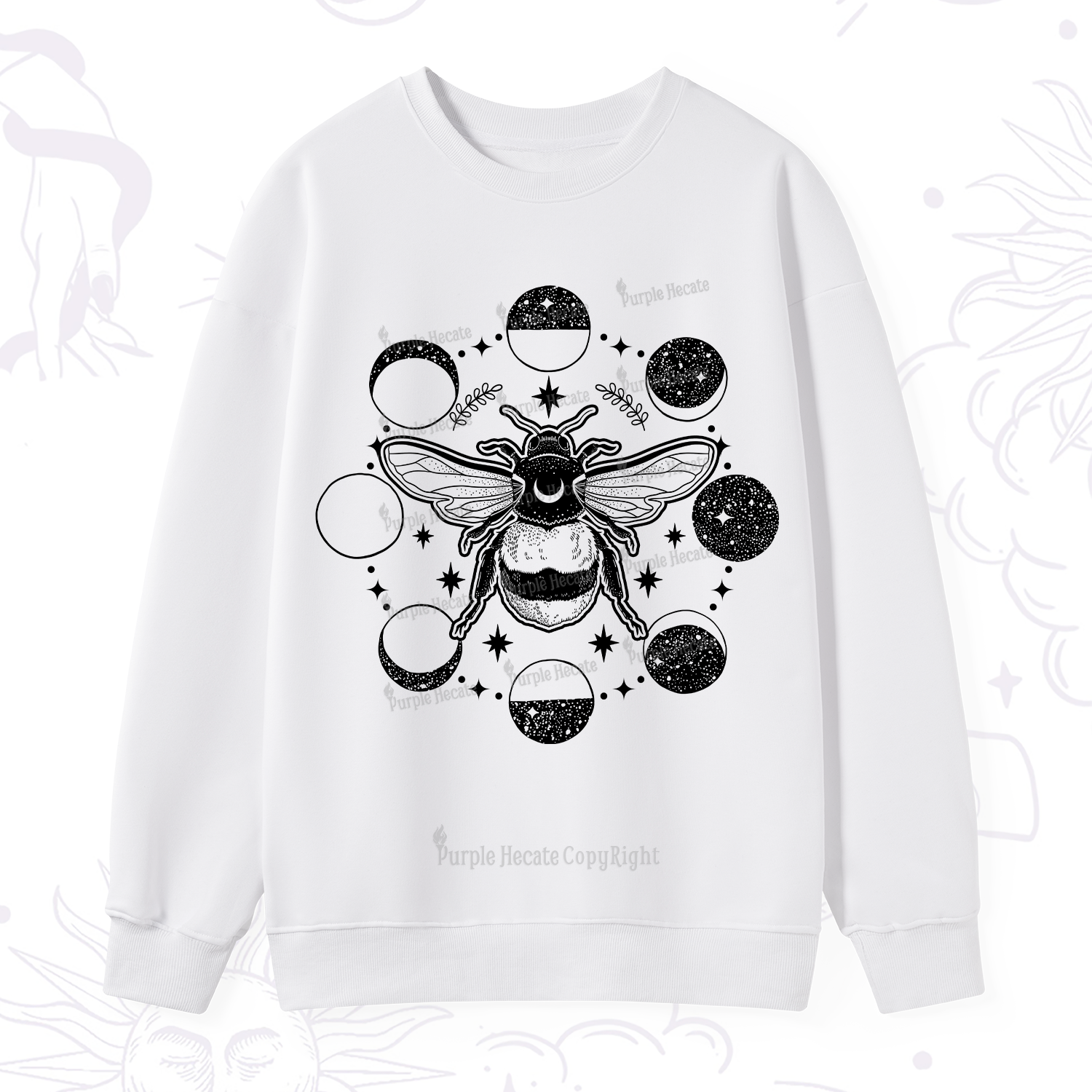 Purplehecate Moon Bee Sweatshirt