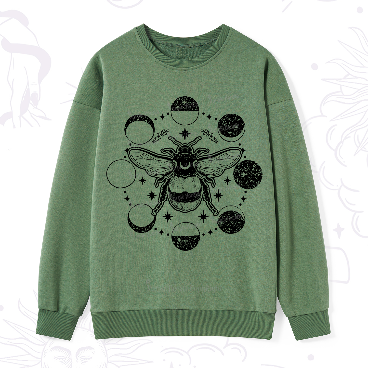 Purplehecate Moon Bee Sweatshirt