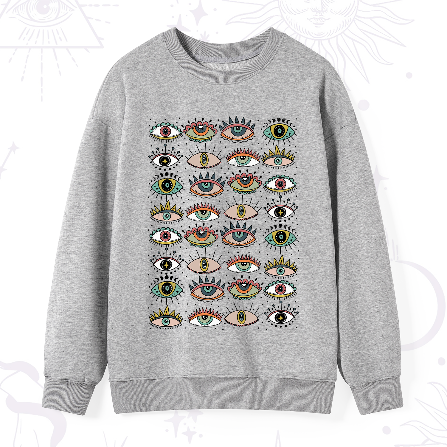 Purplehecate Evil Eye Pattern Sweatshirt