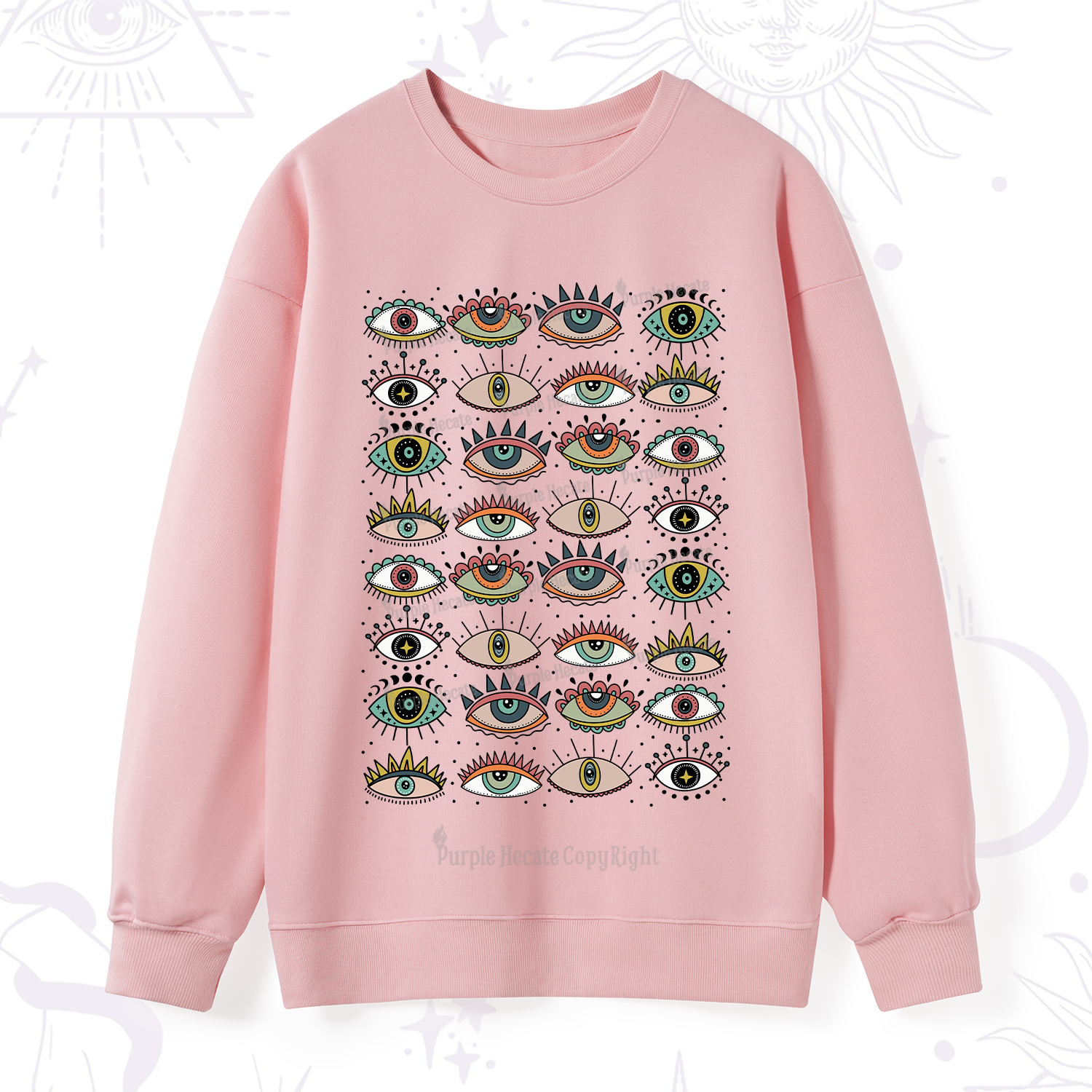 Purplehecate Evil Eye Pattern Sweatshirt