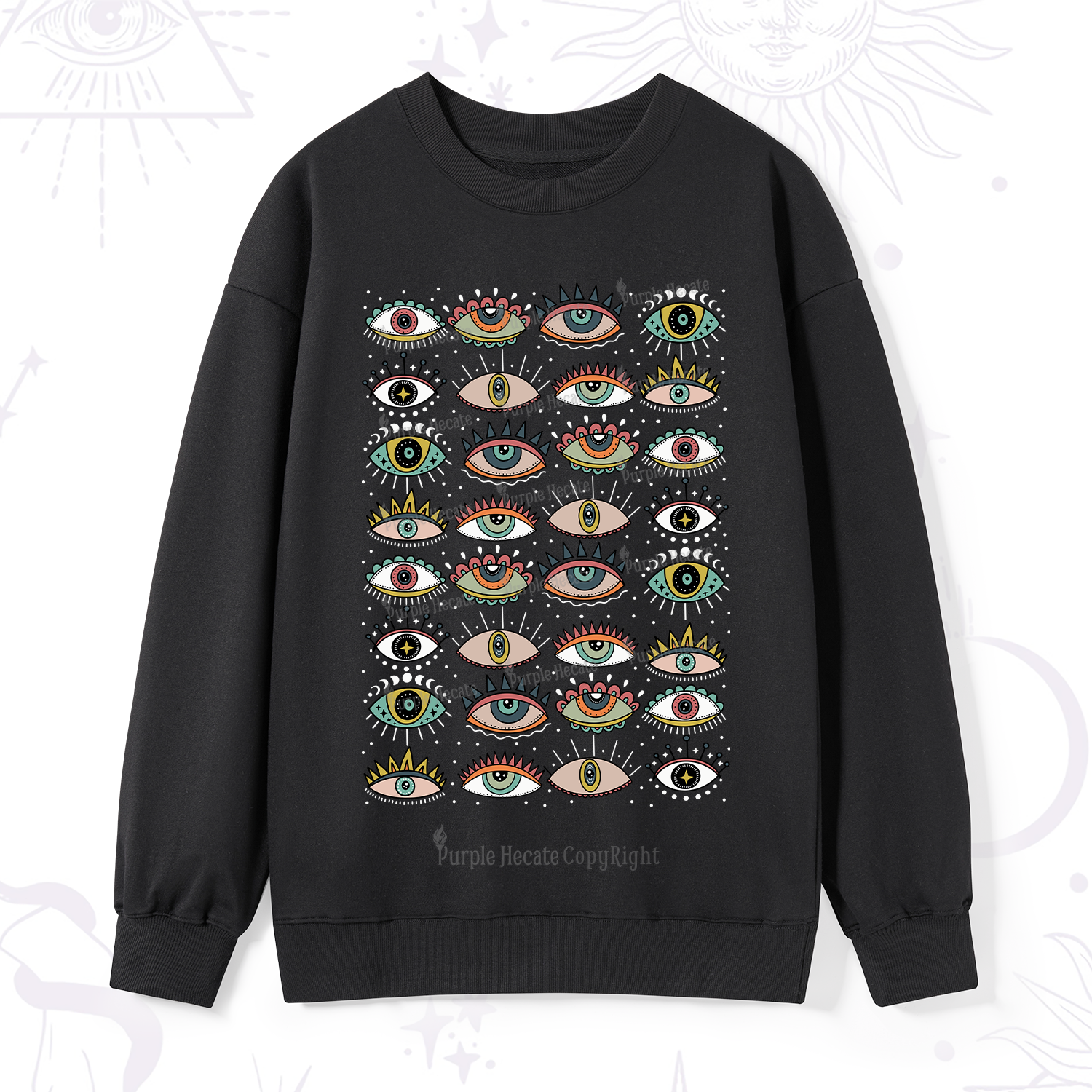 Purplehecate Evil Eye Pattern Sweatshirt
