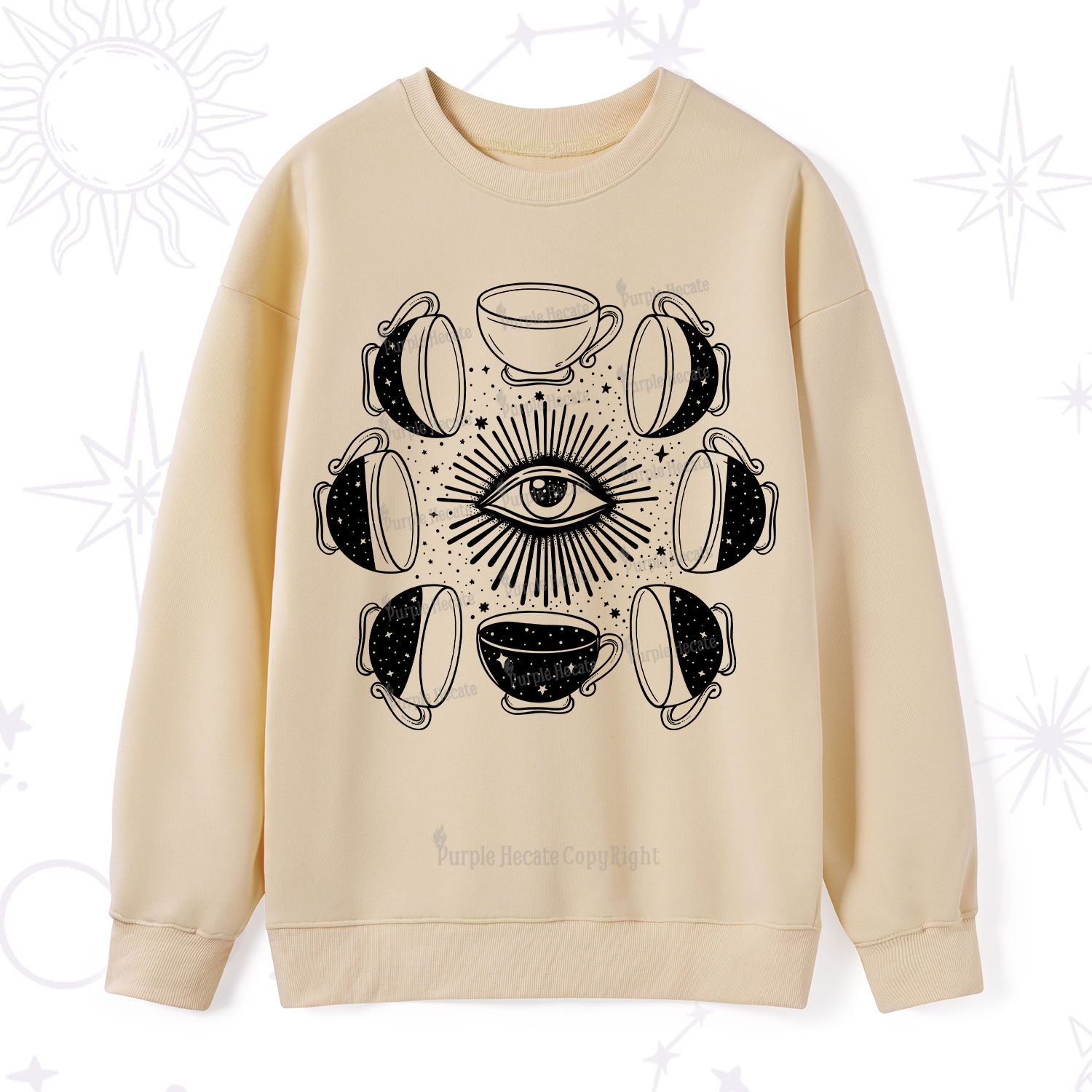 Purplehecate Moon Phase Coffee Sweatshirt