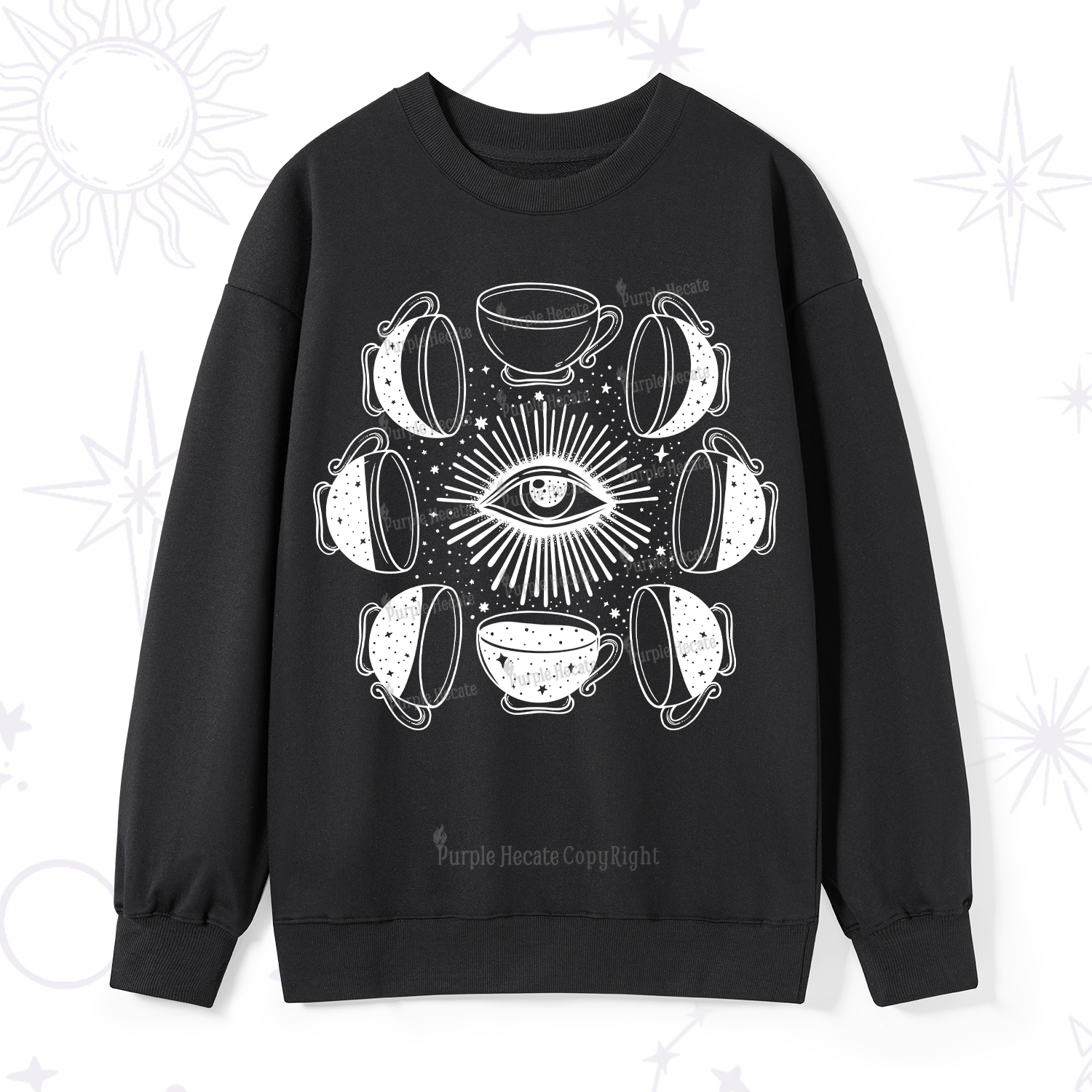Purplehecate Moon Phase Coffee Sweatshirt