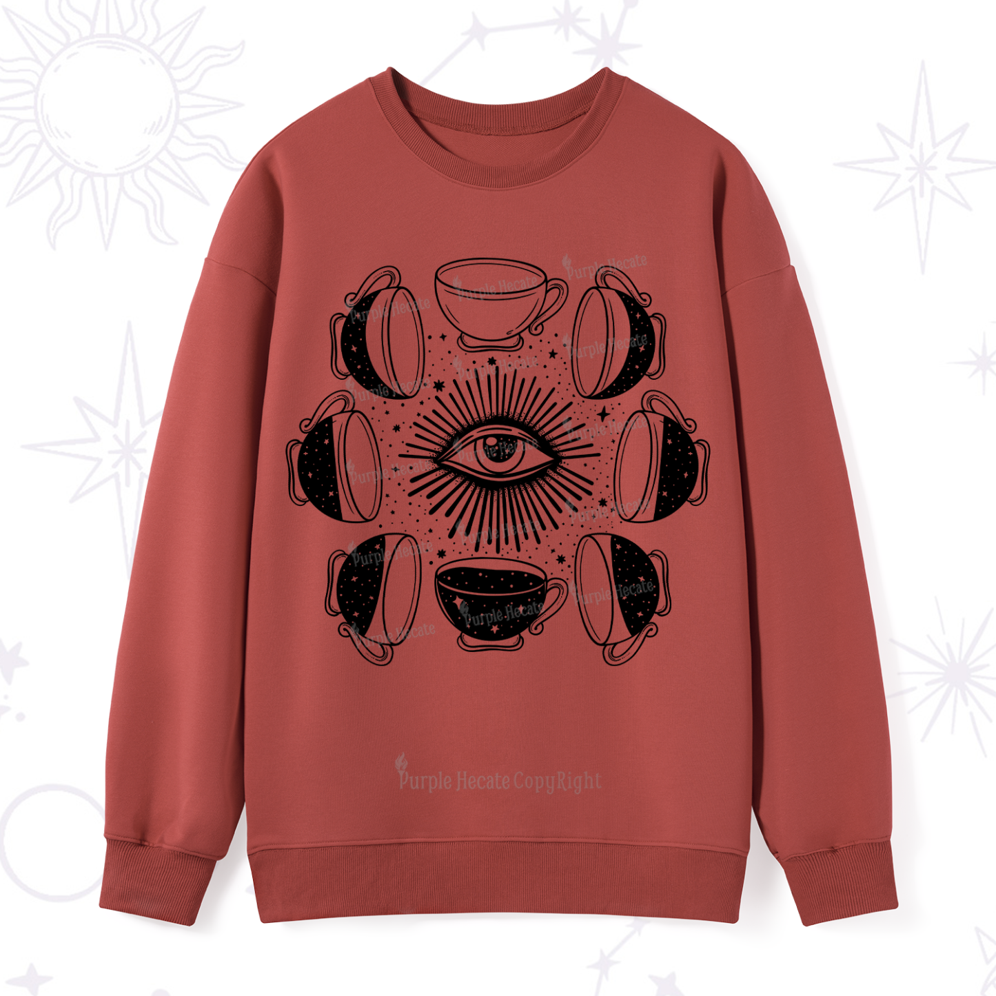 Purplehecate Moon Phase Coffee Sweatshirt