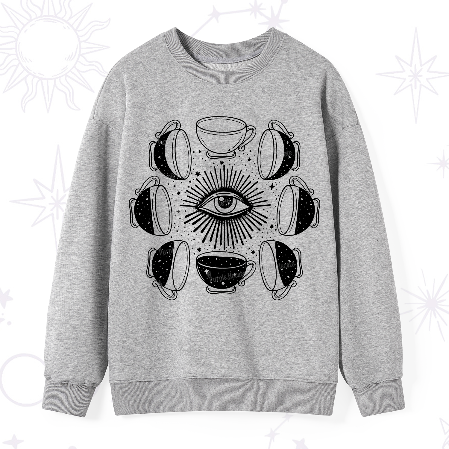 Purplehecate Moon Phase Coffee Sweatshirt