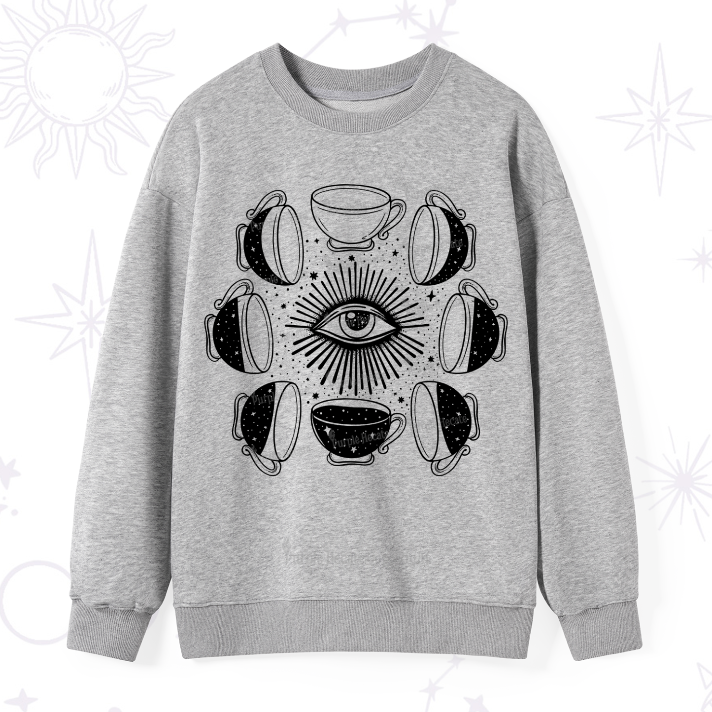Purplehecate Moon Phase Coffee Sweatshirt