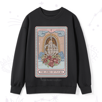 Purplehecate The Zero Of Fucks Tarot Sweatshirt