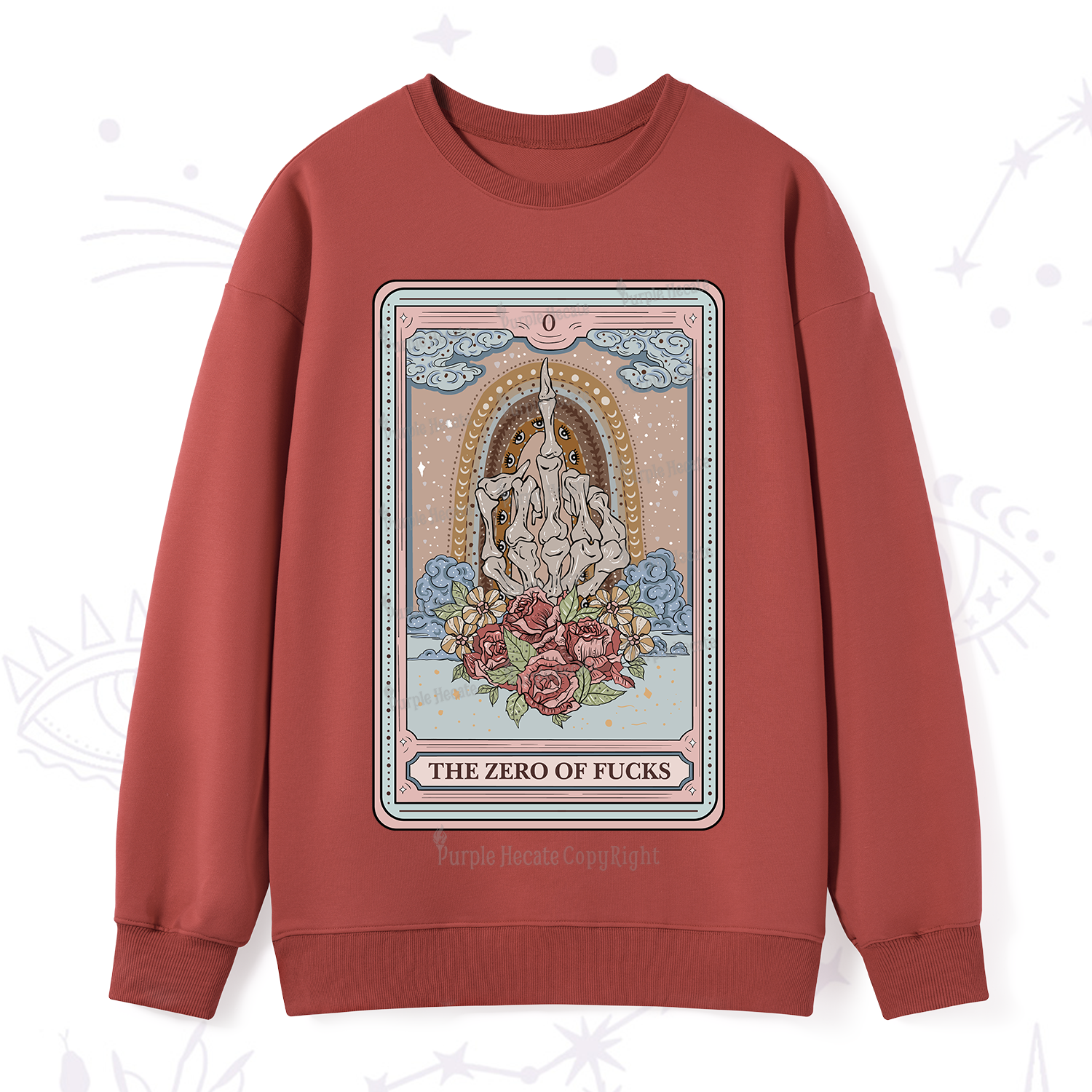 Purplehecate The Zero Of Fucks Tarot Sweatshirt