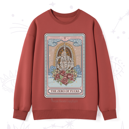 Purplehecate The Zero Of Fucks Tarot Sweatshirt