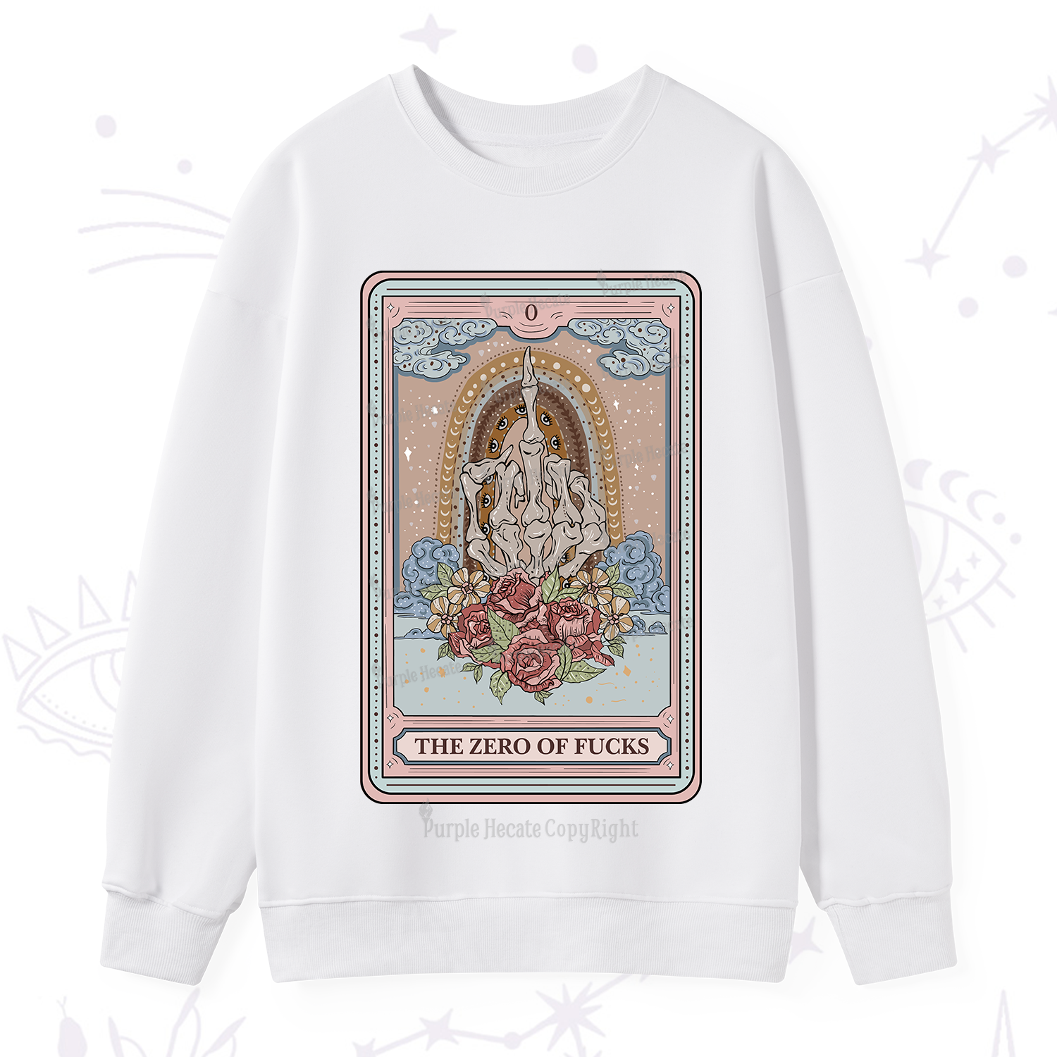 Purplehecate The Zero Of Fucks Tarot Sweatshirt