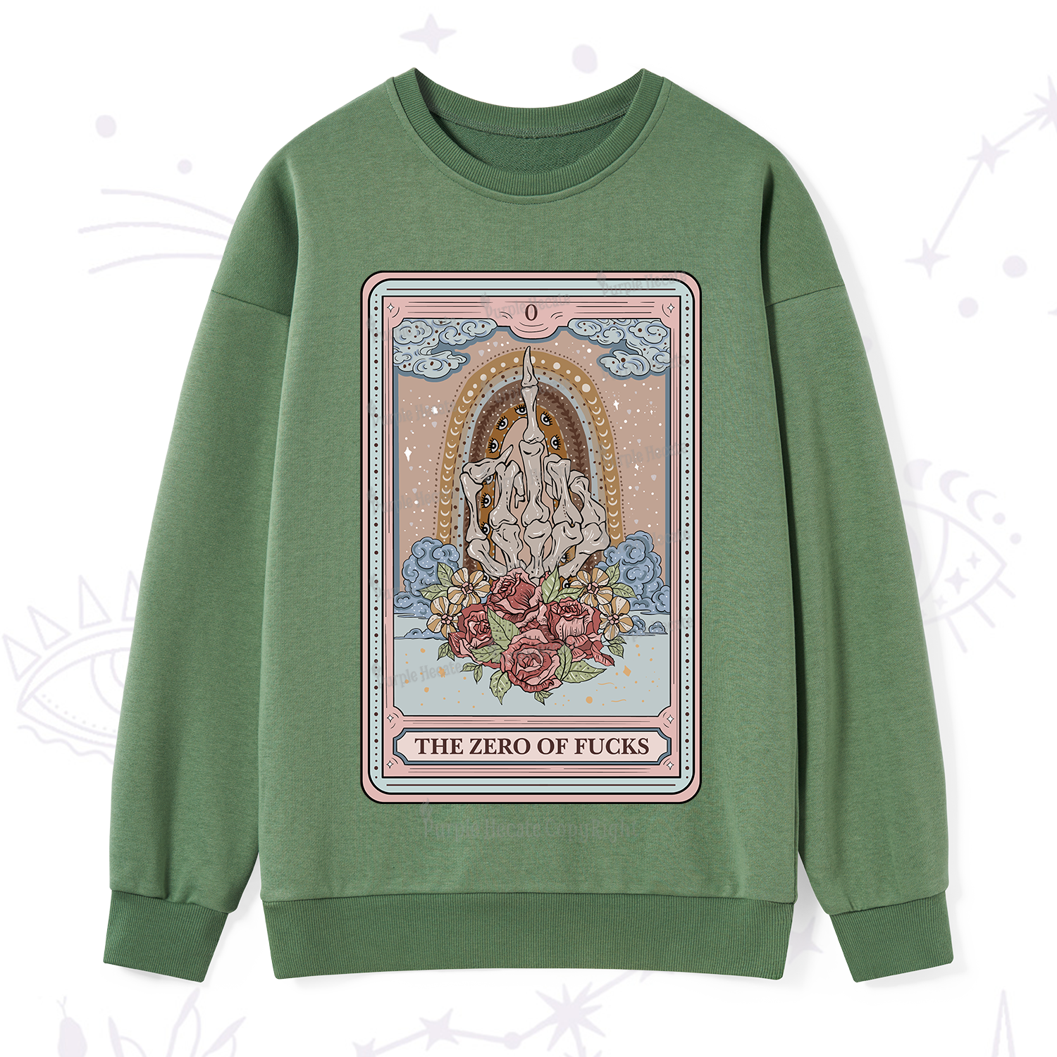 Purplehecate The Zero Of Fucks Tarot Sweatshirt