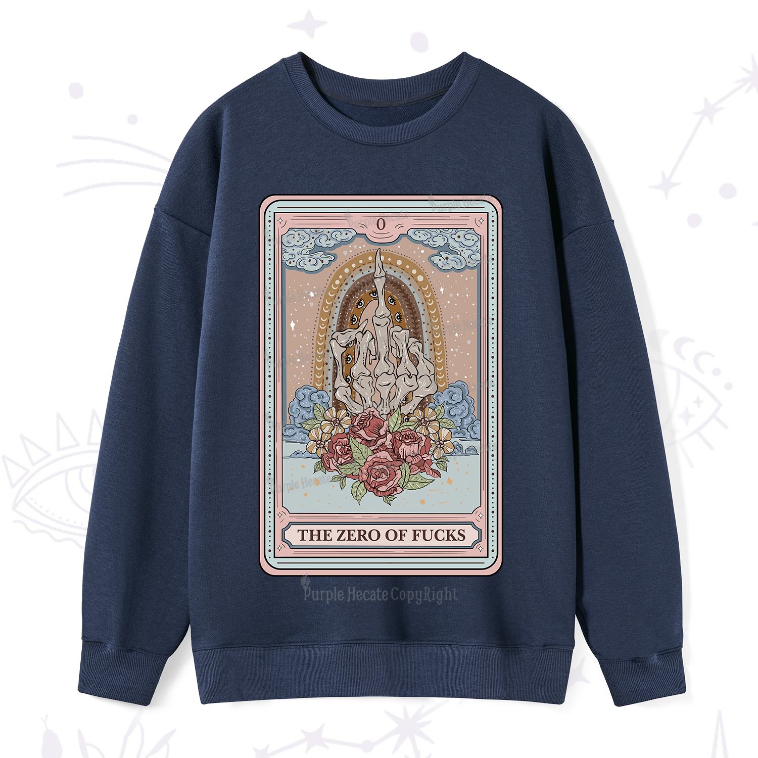 Purplehecate The Zero Of Fucks Tarot Sweatshirt
