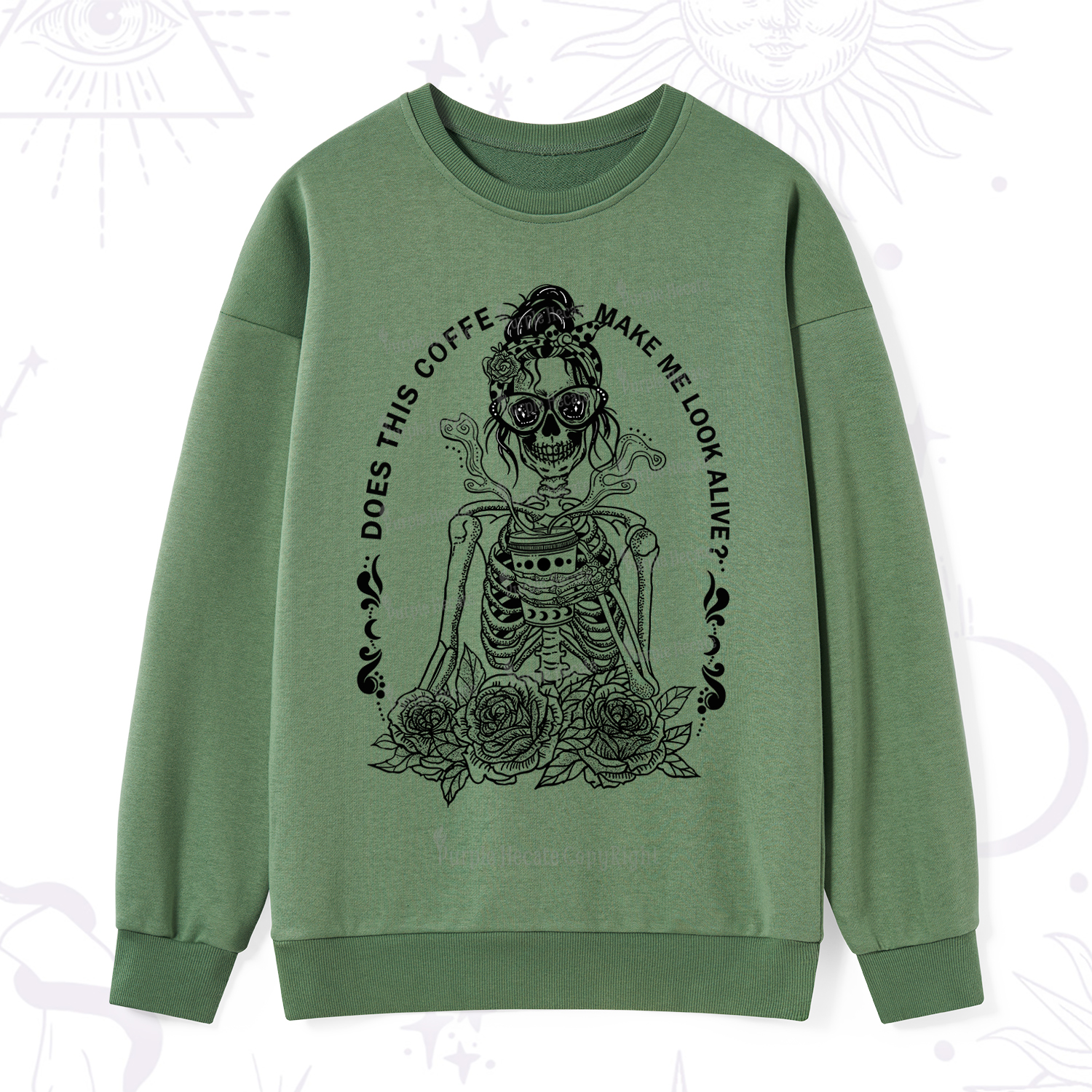 Purplehecate Does This Coffee Make Me Look Alive Sweatshirt