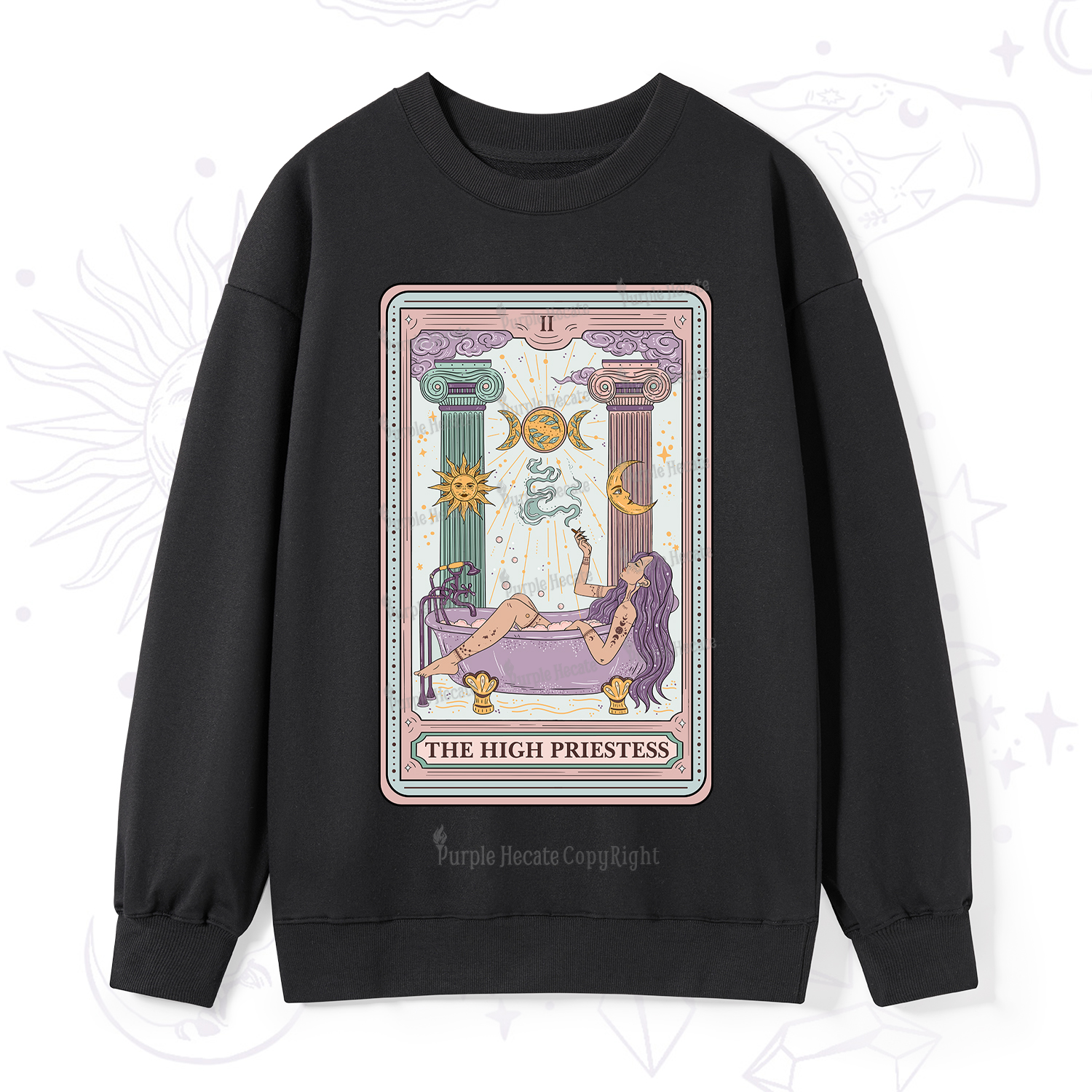 Purplehecate The High Priestess Tarot Sweatshirt