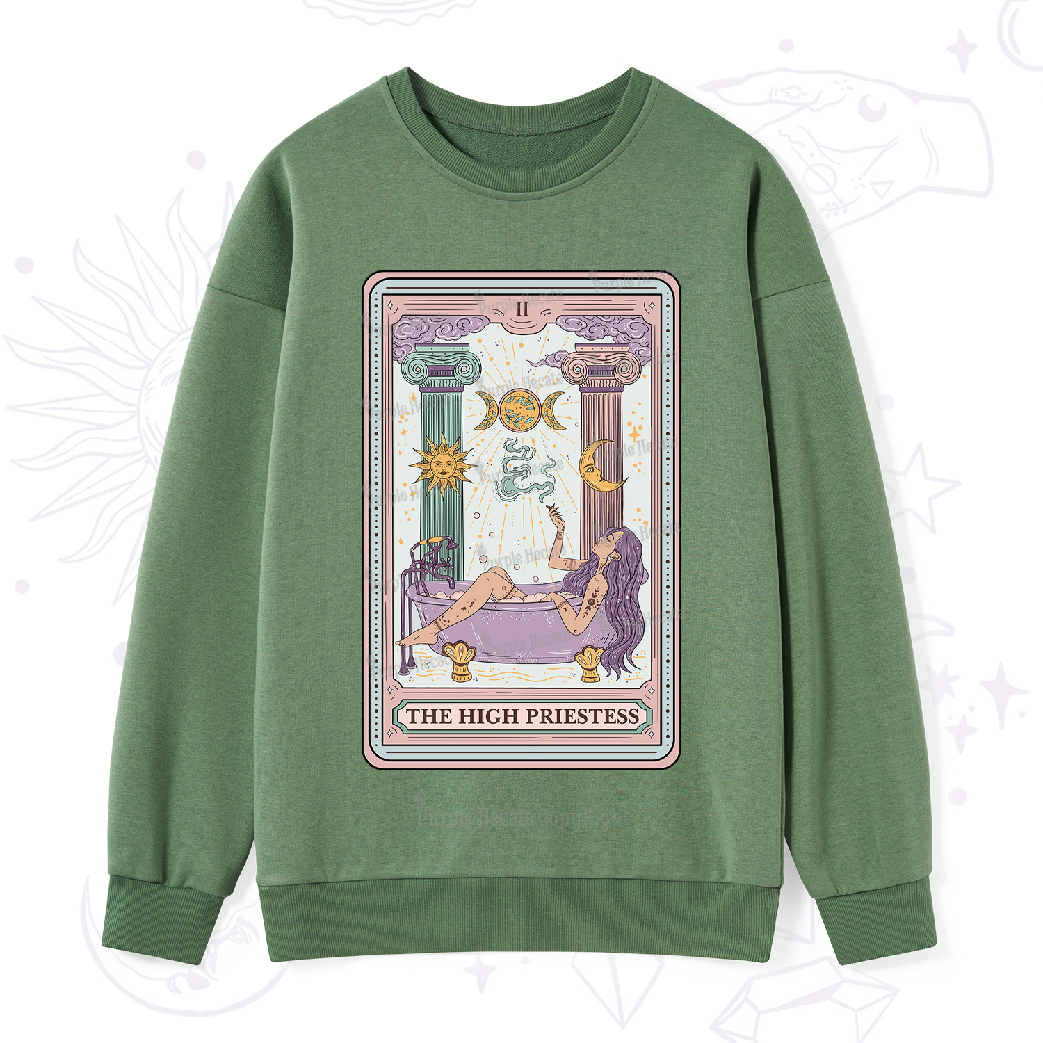 Purplehecate The High Priestess Tarot Sweatshirt