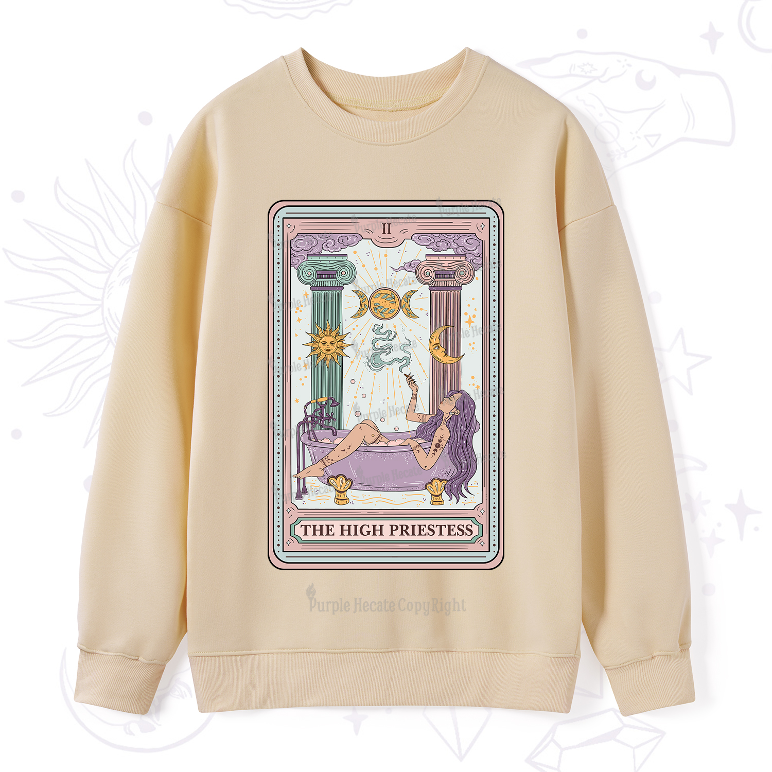 Purplehecate The High Priestess Tarot Sweatshirt