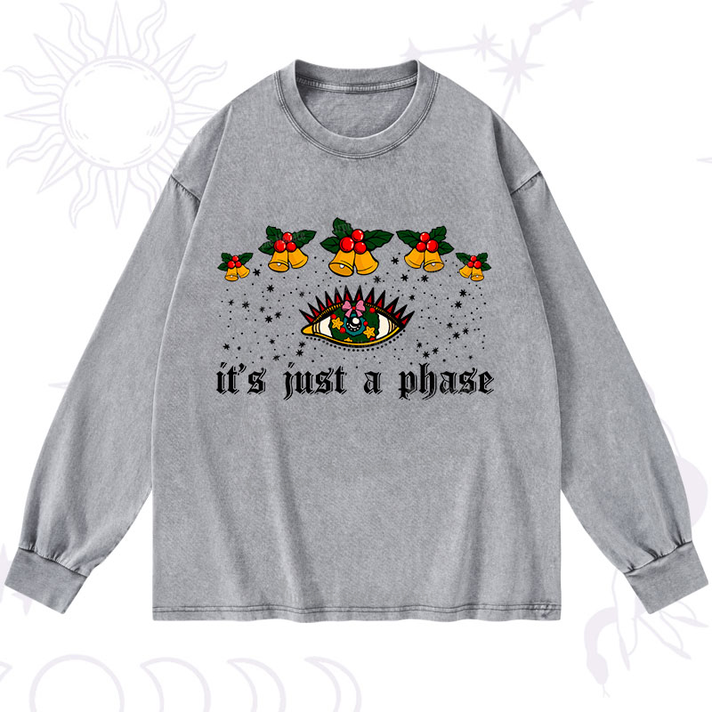 Purplehecate Christmas It's Just A Phase Washed Long Sleeve Shirt