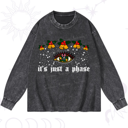 Purplehecate Christmas It's Just A Phase Washed Long Sleeve Shirt