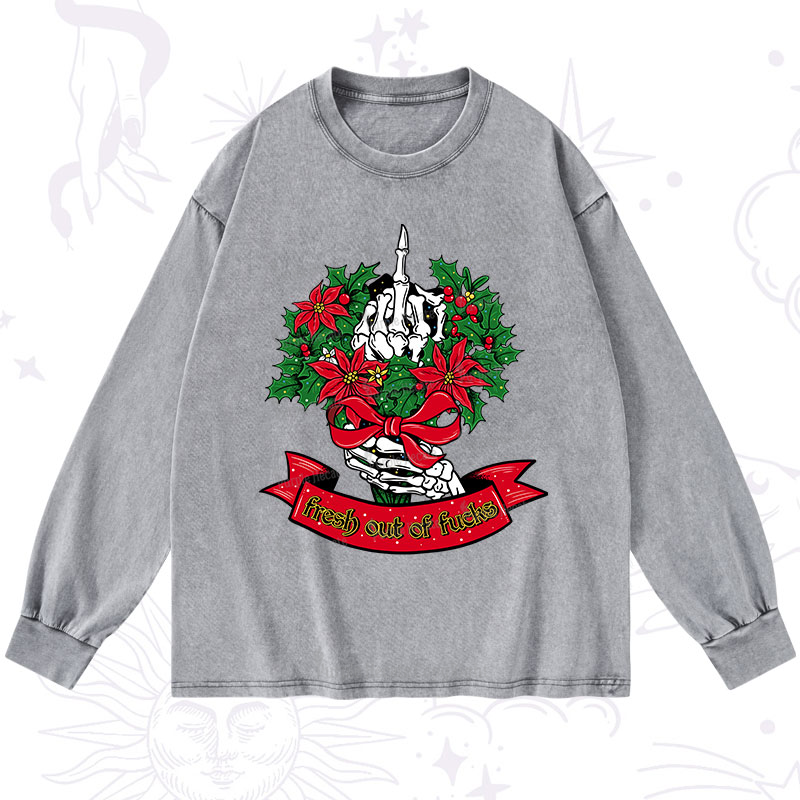 Purplehecate Christmas Fresh Out Of Fuck Washed Long Sleeve Shirt