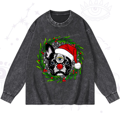 Purplehecate Christmas Celestial Canine Washed Long Sleeve Shirt