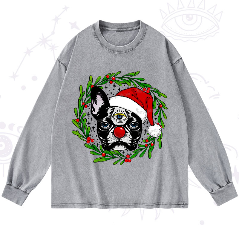 Purplehecate Christmas Celestial Canine Washed Long Sleeve Shirt