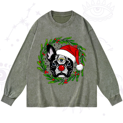 Purplehecate Christmas Celestial Canine Washed Long Sleeve Shirt